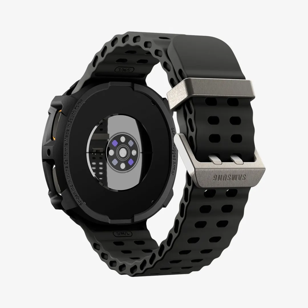 Spigen Rugged Armor Hoes Samsung Galaxy Watch 8 44mm - Zwart