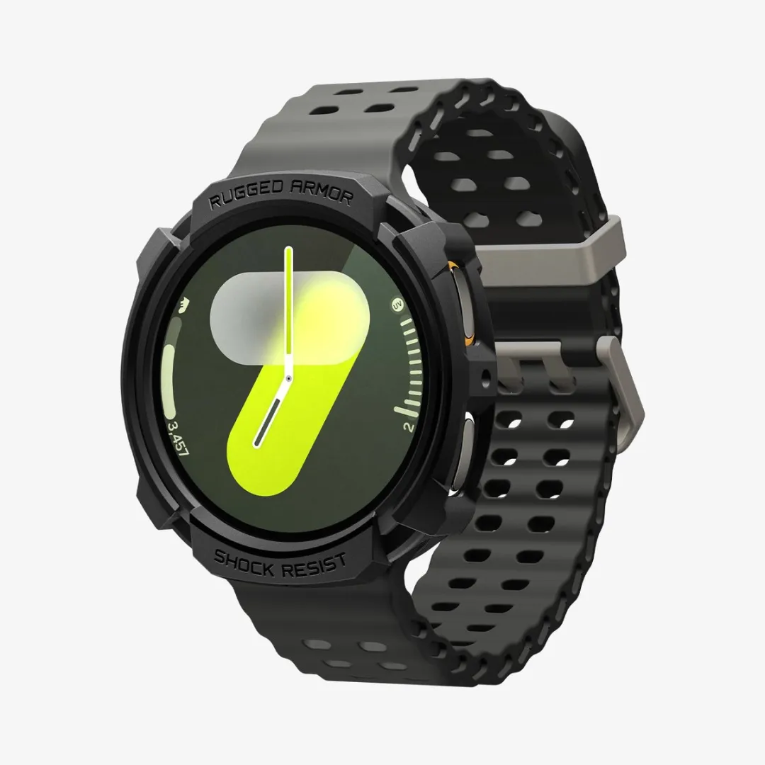 Spigen Rugged Armor Hoes Samsung Galaxy Watch 8 44mm - Zwart
