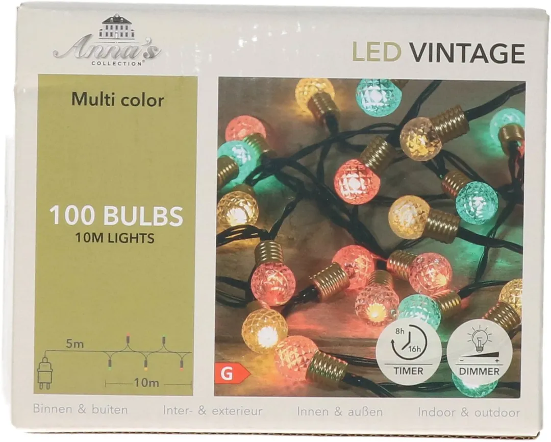 Anna's Collection Lichtsnoer Vintage Bolletjes 100 LED