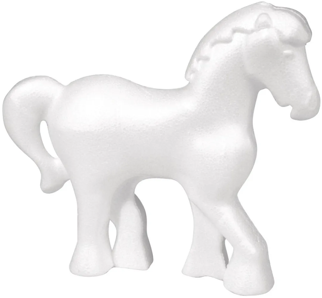 Rayher Hobby Piepschuim Paardje - 2 Stuks - 15cm - Wit
