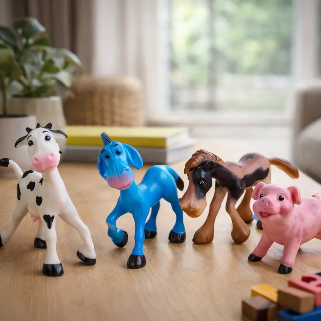 Eddy Toys Dierenfiguurtjes Set - 4 Stuks - Meerkleurig