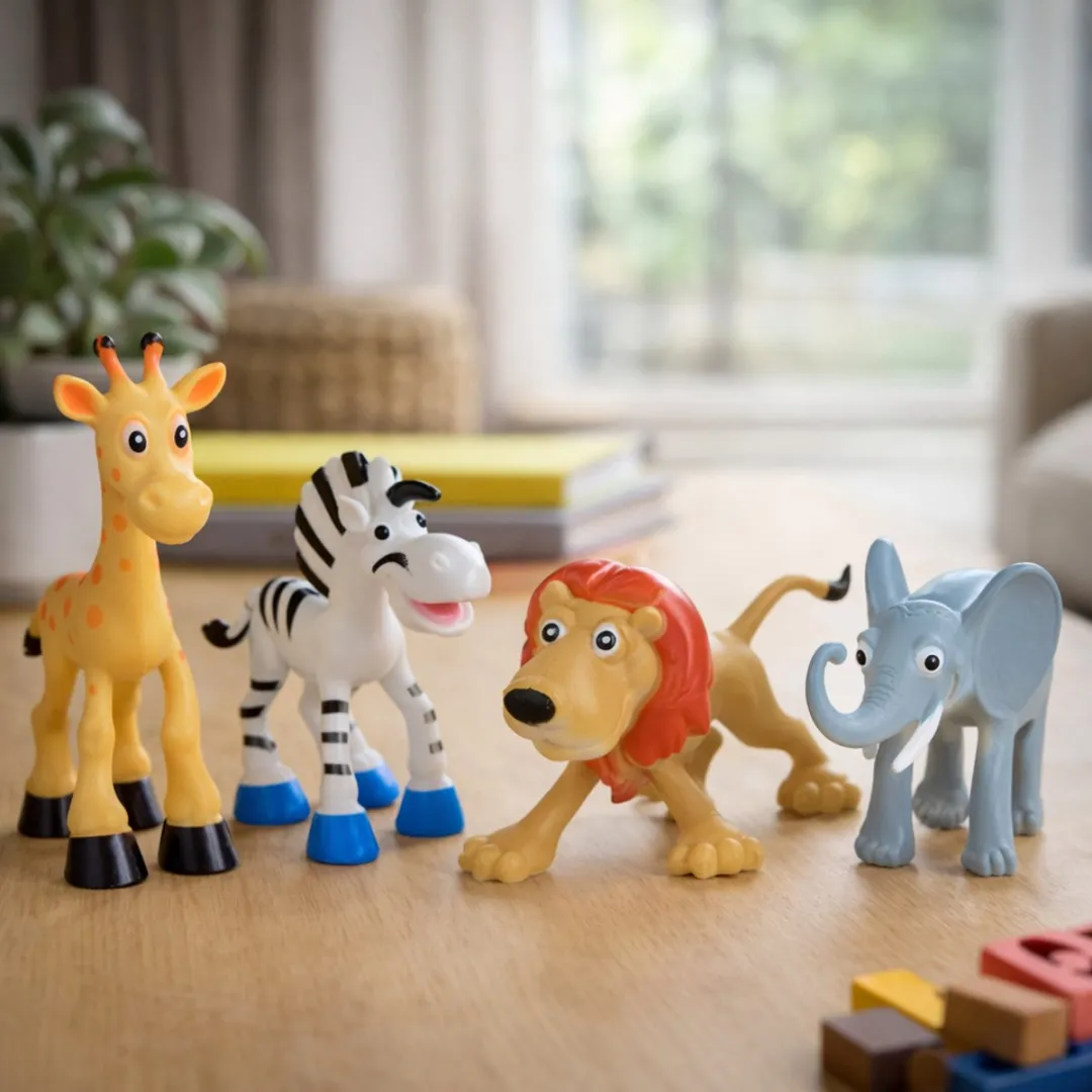 Eddy Toys Dierenfiguurtjes Set - 4 Stuks - Meerkleurig