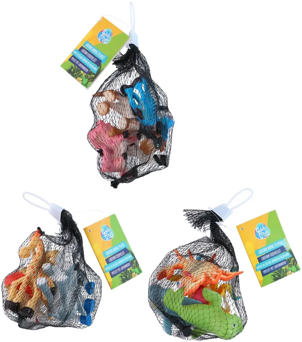 Eddy Toys Dierenfiguurtjes Set - 4 Stuks - Meerkleurig