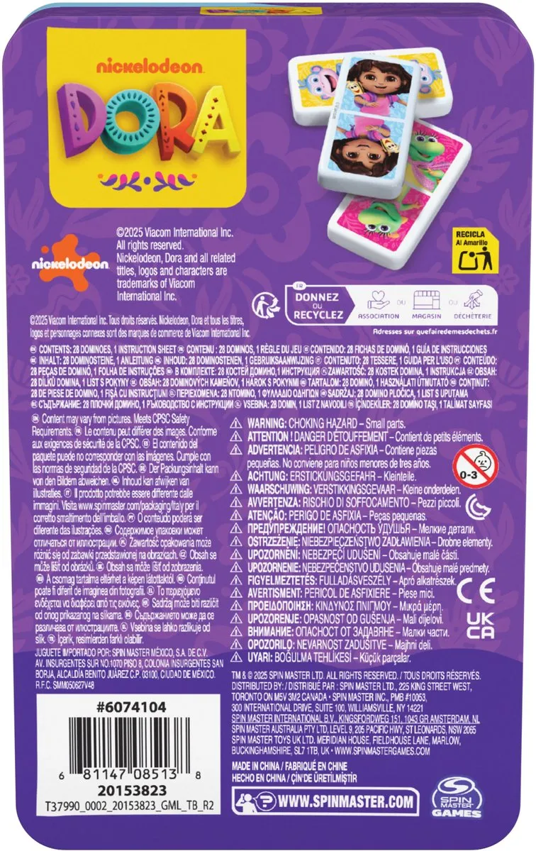 Spin Master Games Dora Domino's - In Tin - Meerkleurig