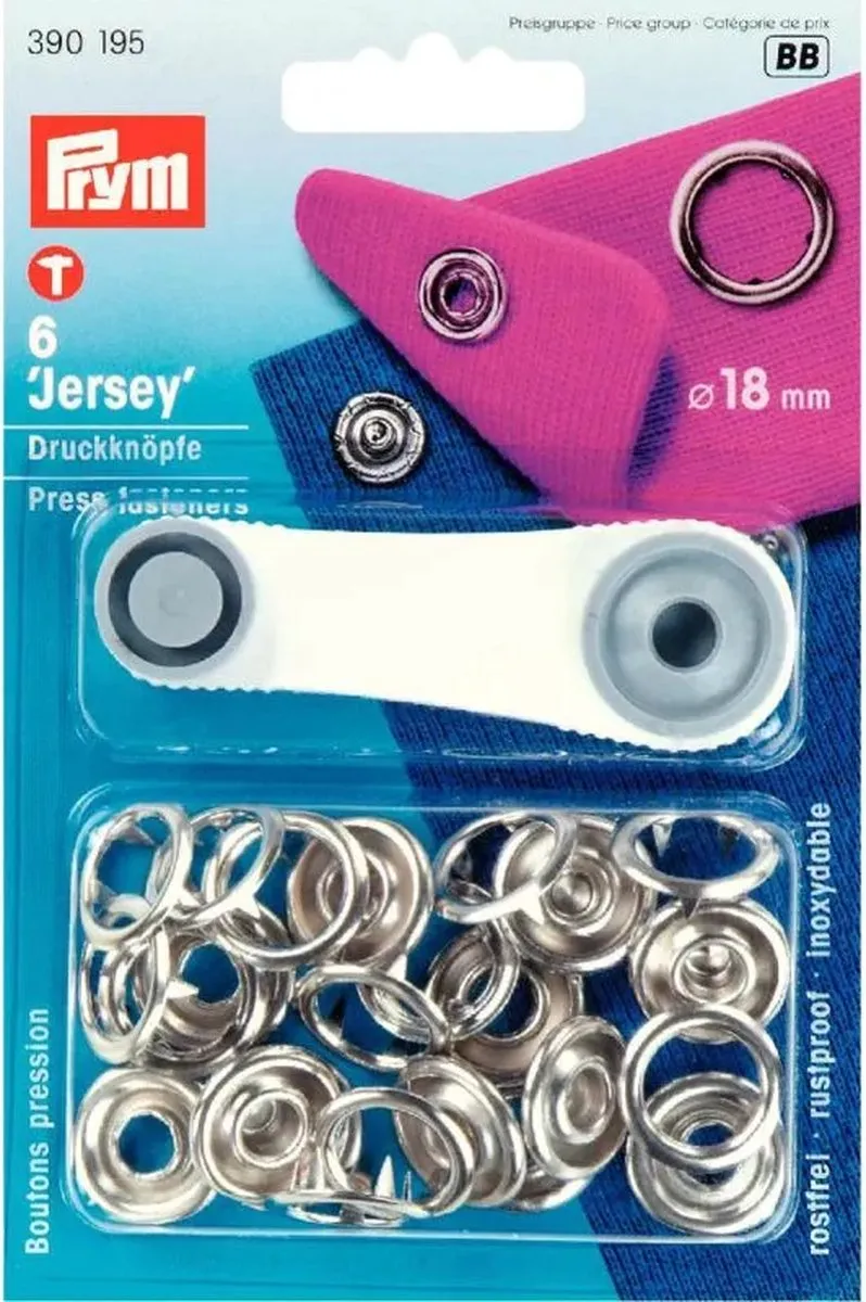 Prym Jersey Drukknopen 18mm - 6 Stuks - Zilver