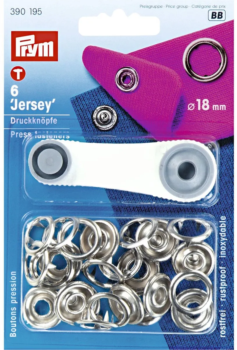 Prym Jersey Drukknopen 18mm - 6 Stuks - Zilver