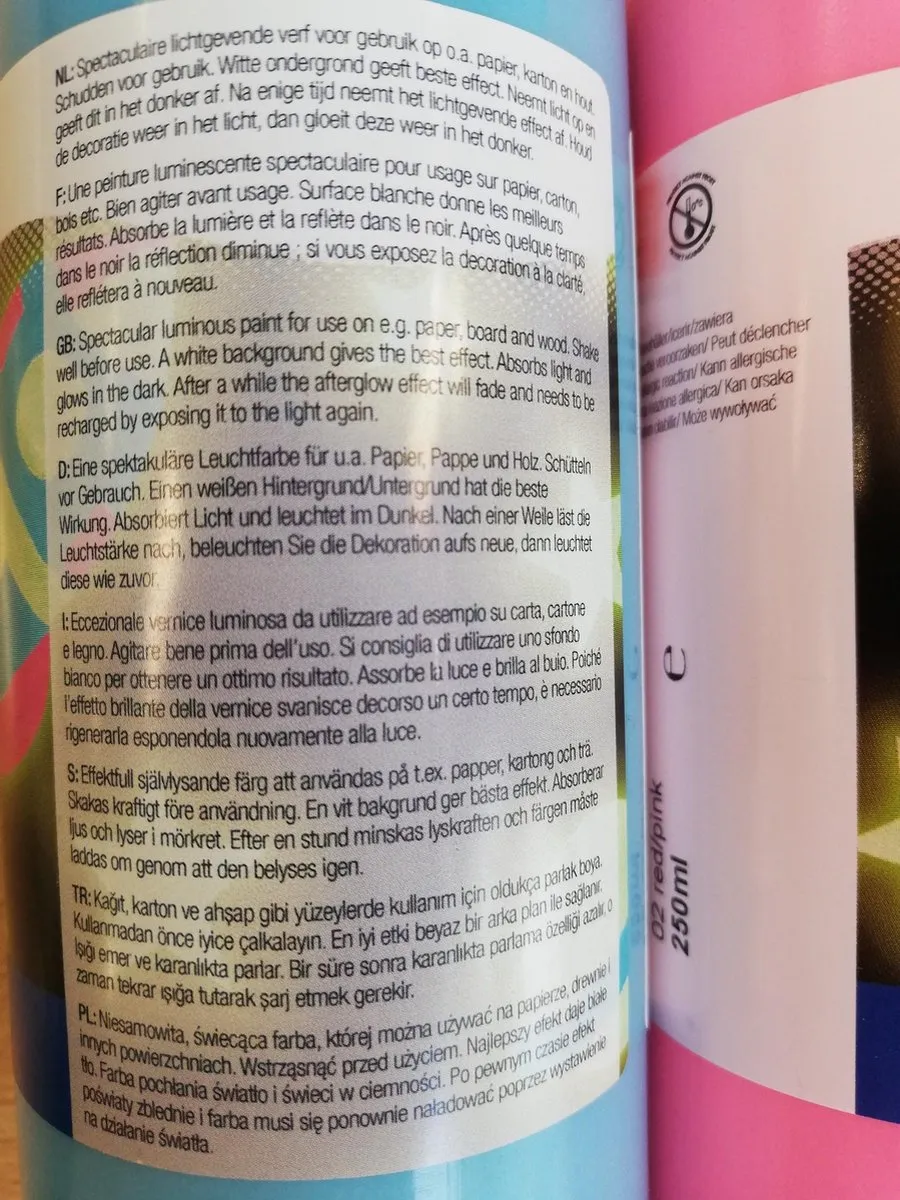 Creall Glow in the Dark Verf - 3x250ml - Blauw/Rood-Groen/Geel