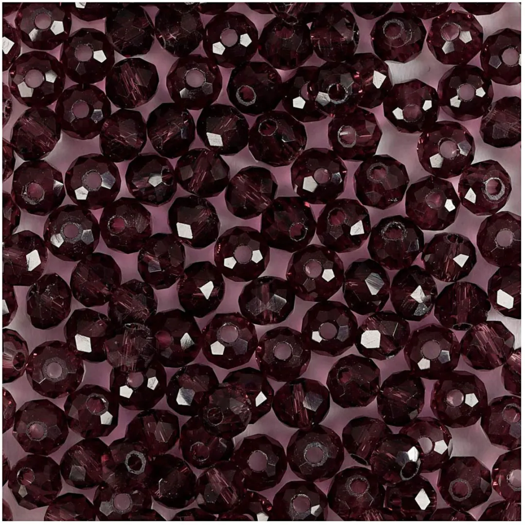 Creativ Company Facet Kralen 4mm Paars - 45 Stuks