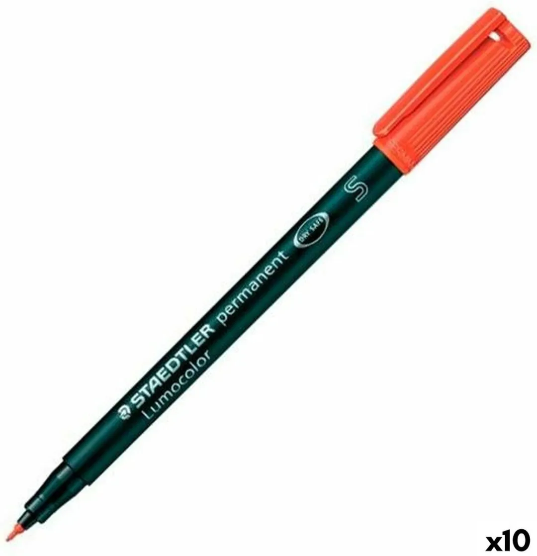 STAEDTLER Lumocolor 313 Permanent Viltstift - 10 Stuks Rood