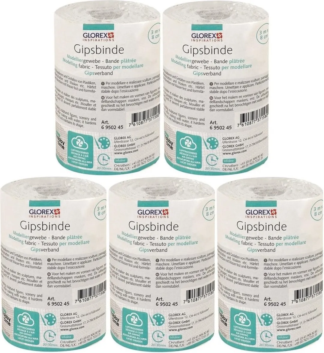 Glorex Keratex Zwangere Buik Gips 5 Stuks
