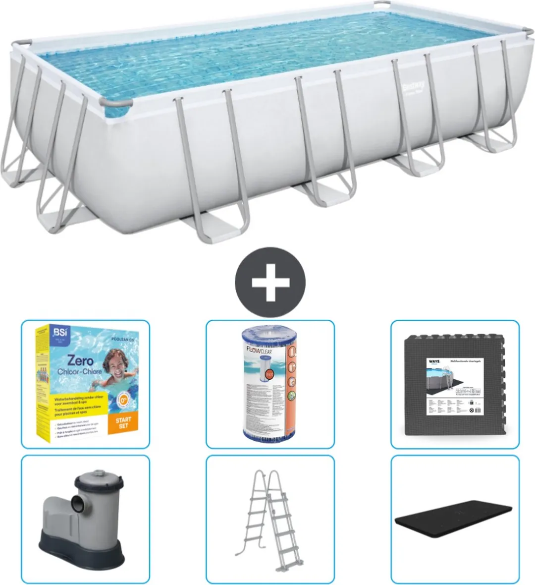 Bestway Power Steel Zwembad 549x274x122cm - Grijs