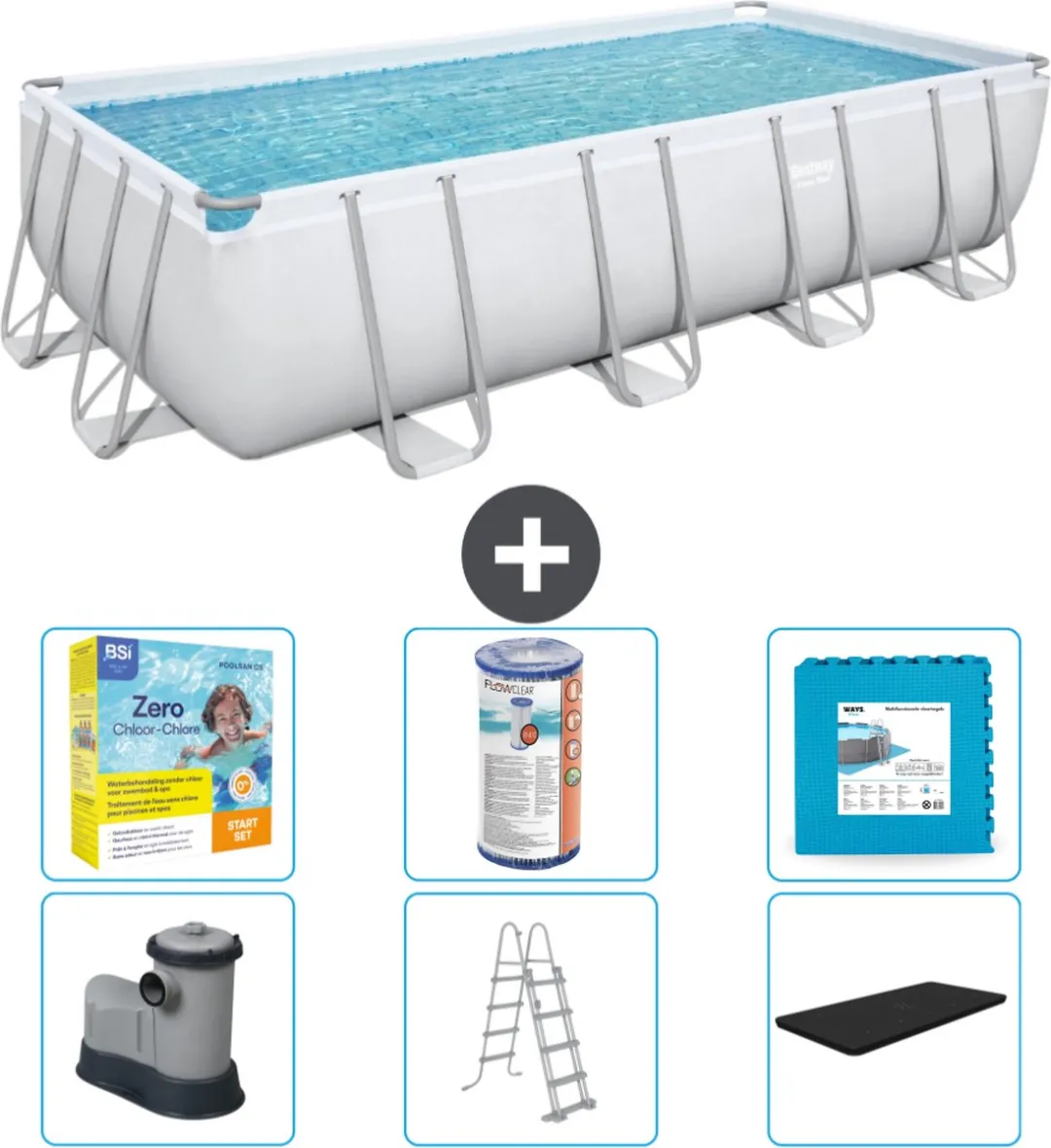 Bestway Power Steel Zwembad 549x274x122cm - Grijs