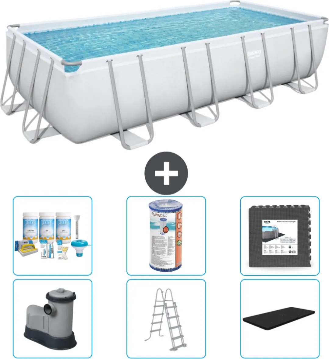 Bestway Power Steel Zwembad 549x274x122cm - Grijs