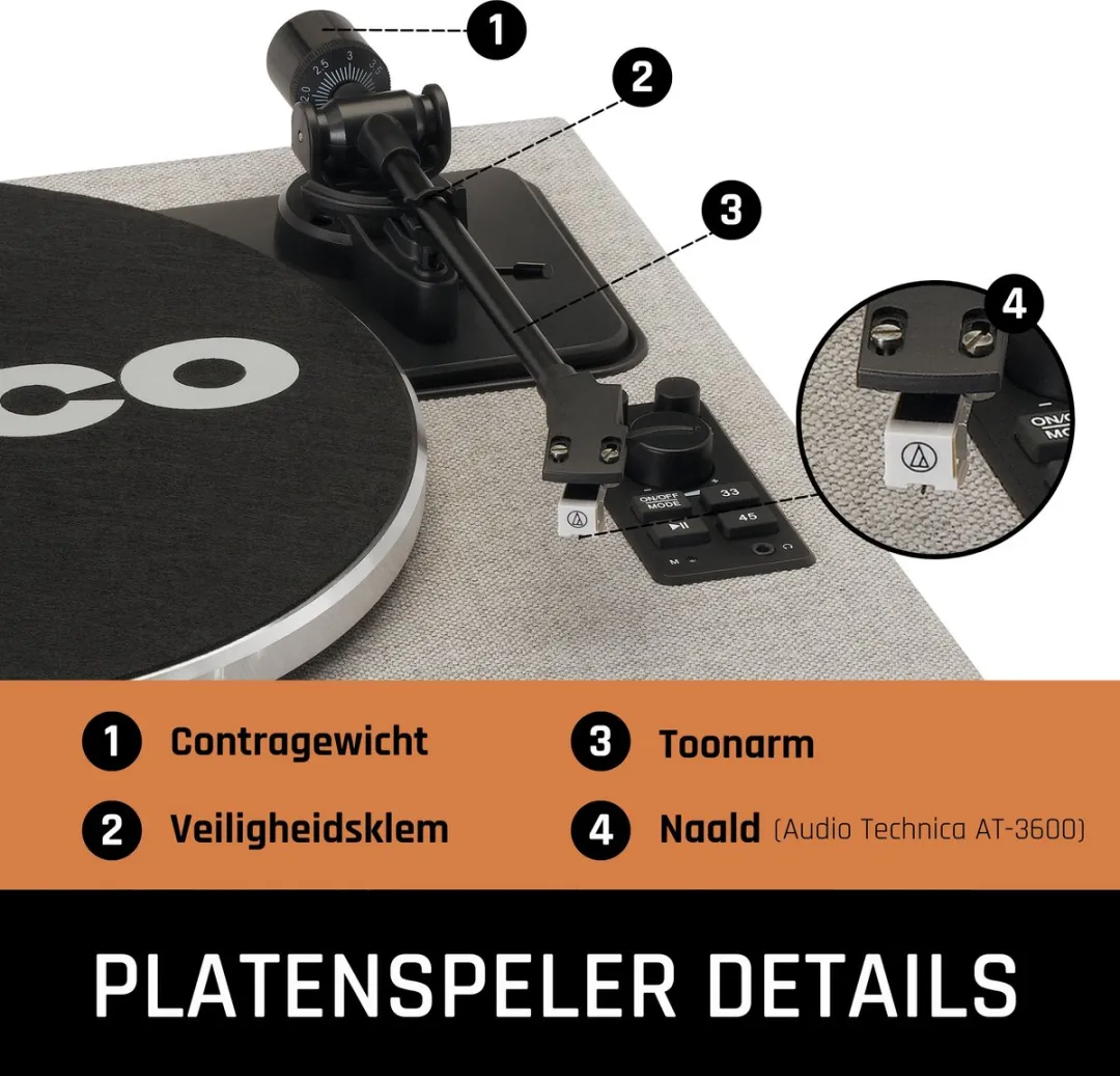 Lenco LS-440GY Platenspeler - Grijs