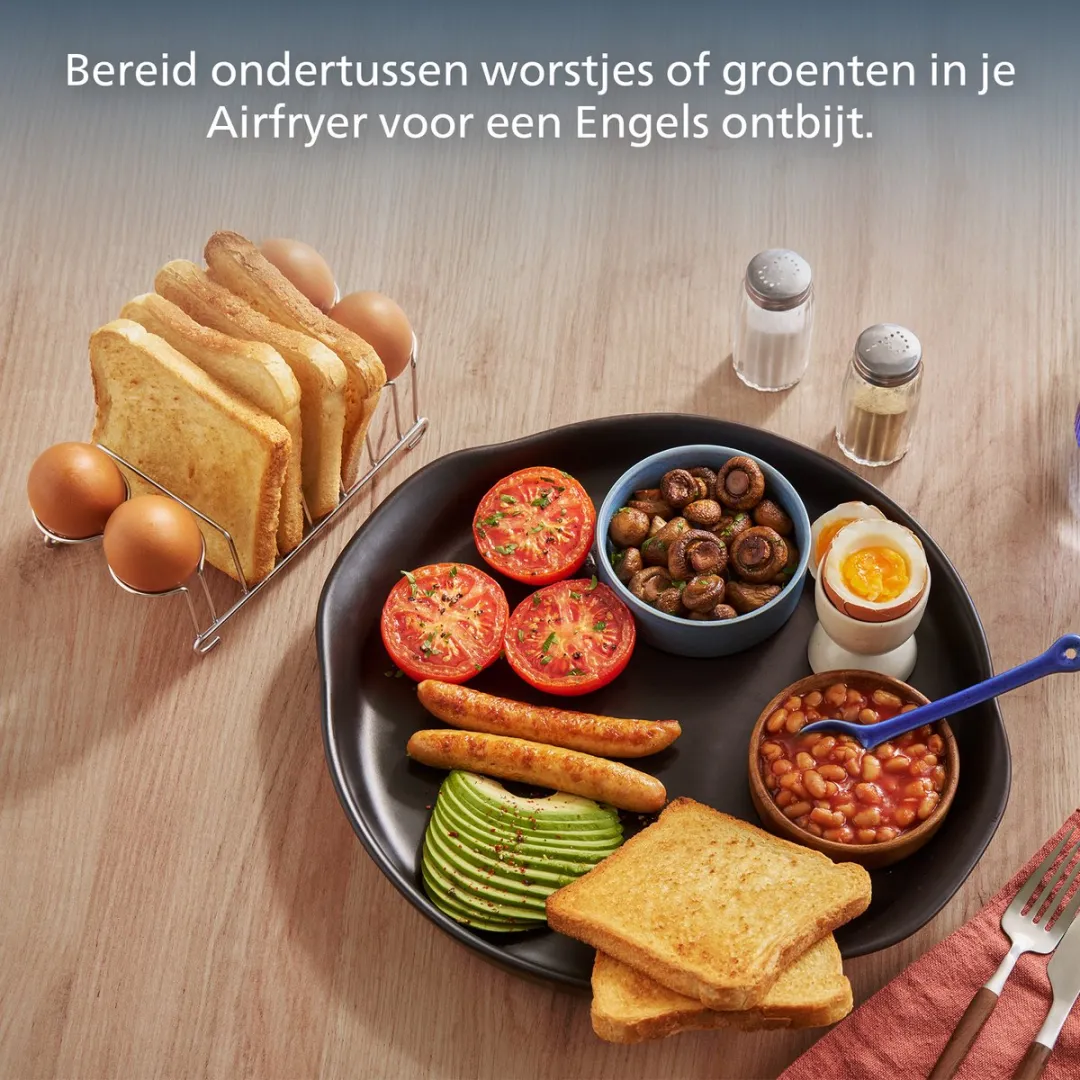 Philips Ontbijtset Airfryer Accessoire - HD9921/00 - Geschikt voor Philips - Ontbijtset Met Tang