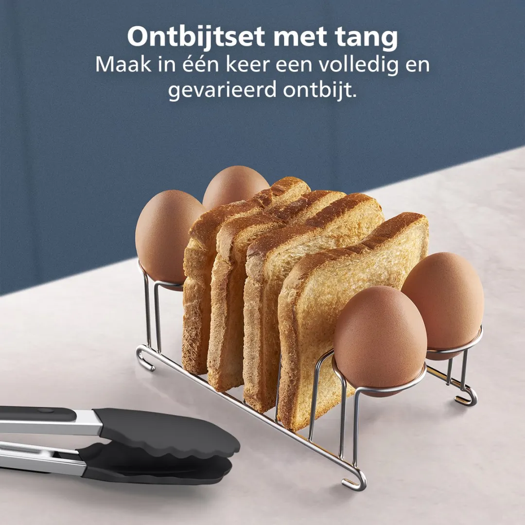 Philips Ontbijtset Airfryer Accessoire - HD9921/00 - Geschikt voor Philips - Ontbijtset Met Tang