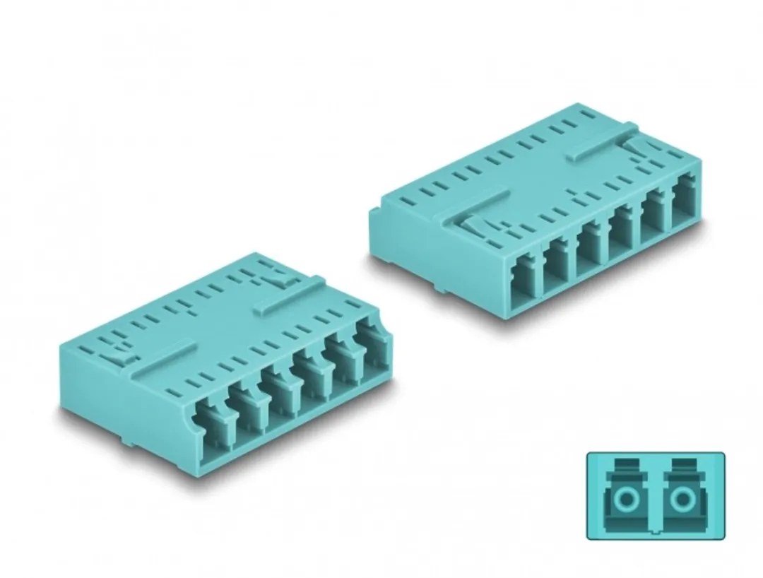 Delock Optische Vezelkoppeling HD LC Hexaplex Aqua