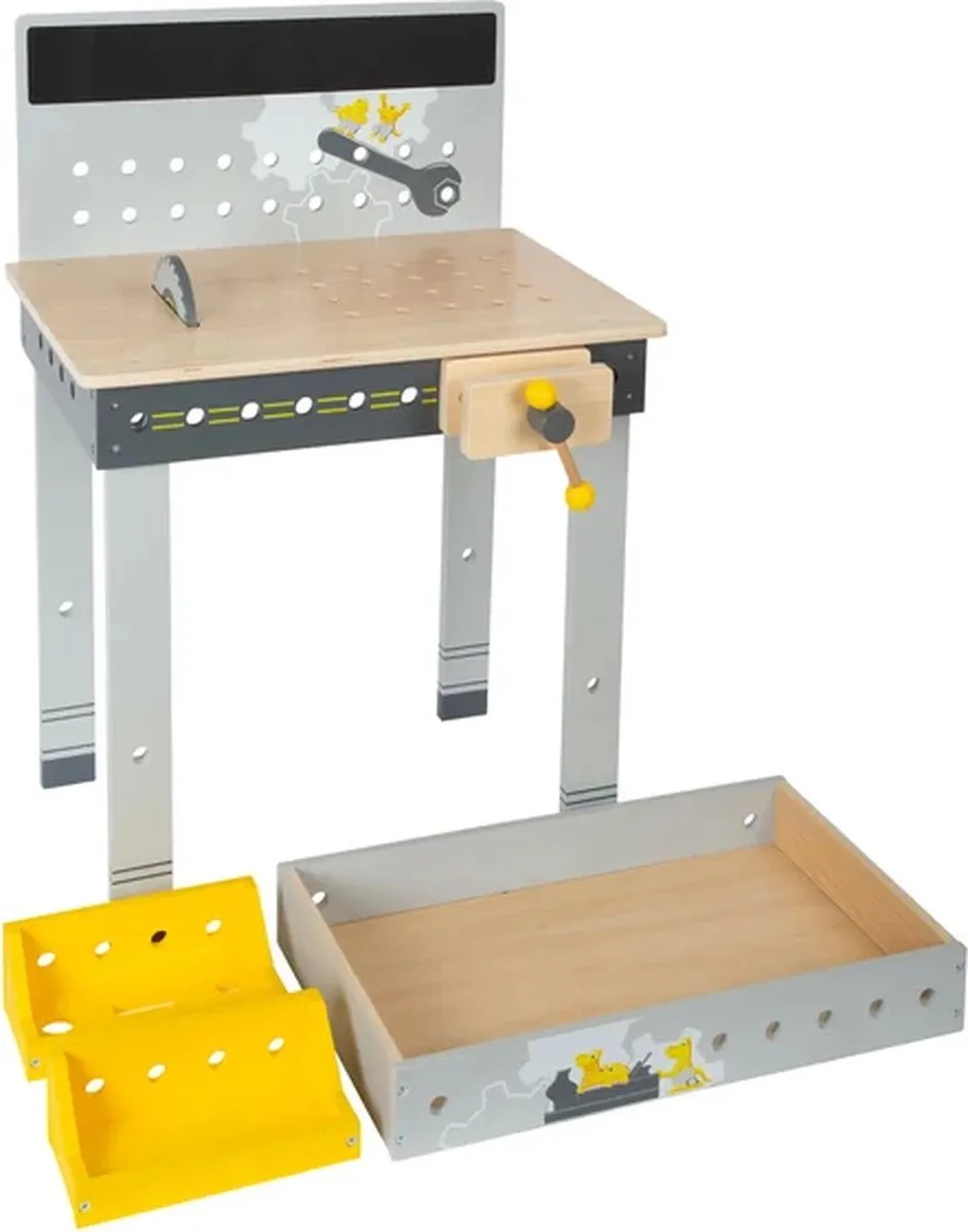 Small Foot Houten Werkbank Miniwob - 52 Onderdelen - Grijs