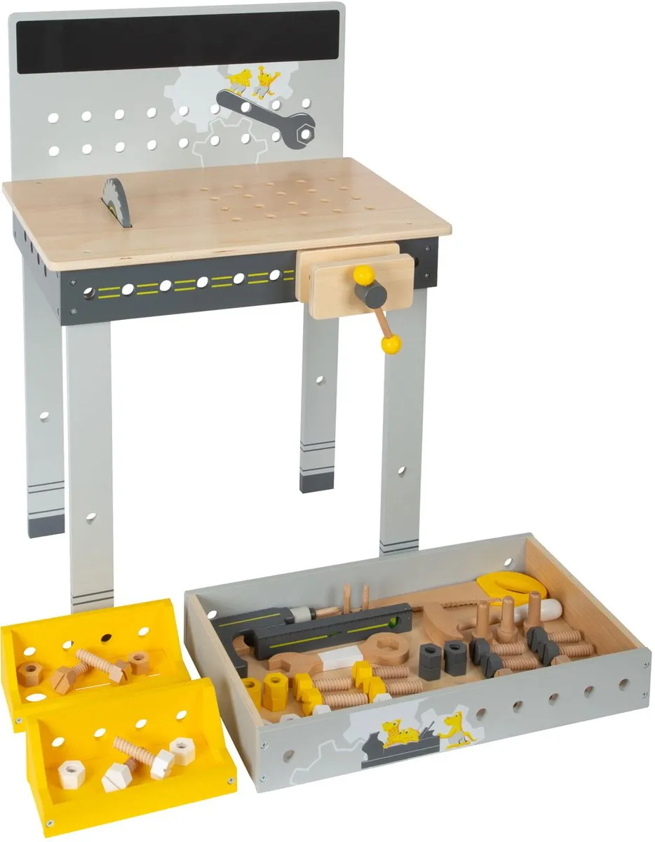 Small Foot Houten Werkbank Miniwob - 52 Onderdelen - Grijs