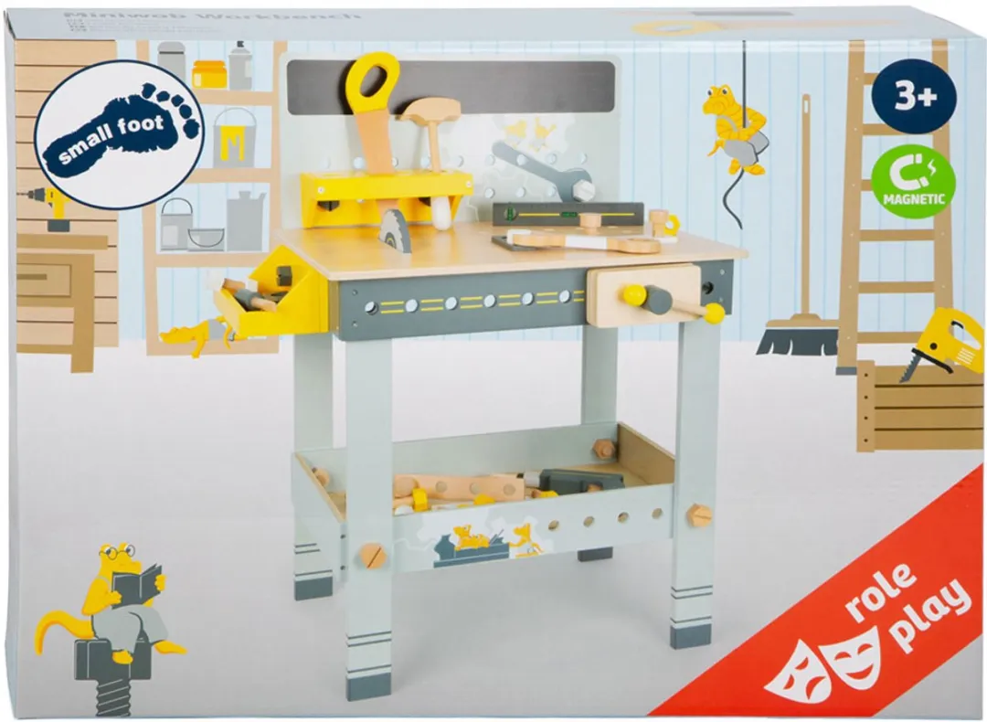 Small Foot Houten Werkbank Miniwob - 52 Onderdelen - Grijs