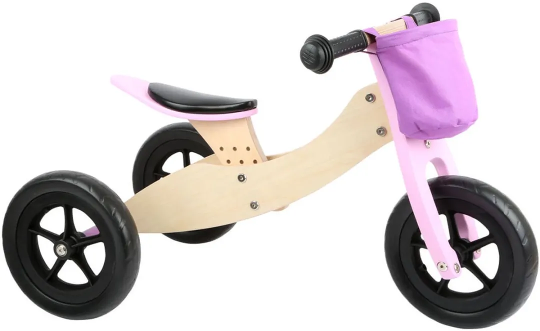 Small Foot Houten Driewieler & Loopfiets 2in1 - Roze