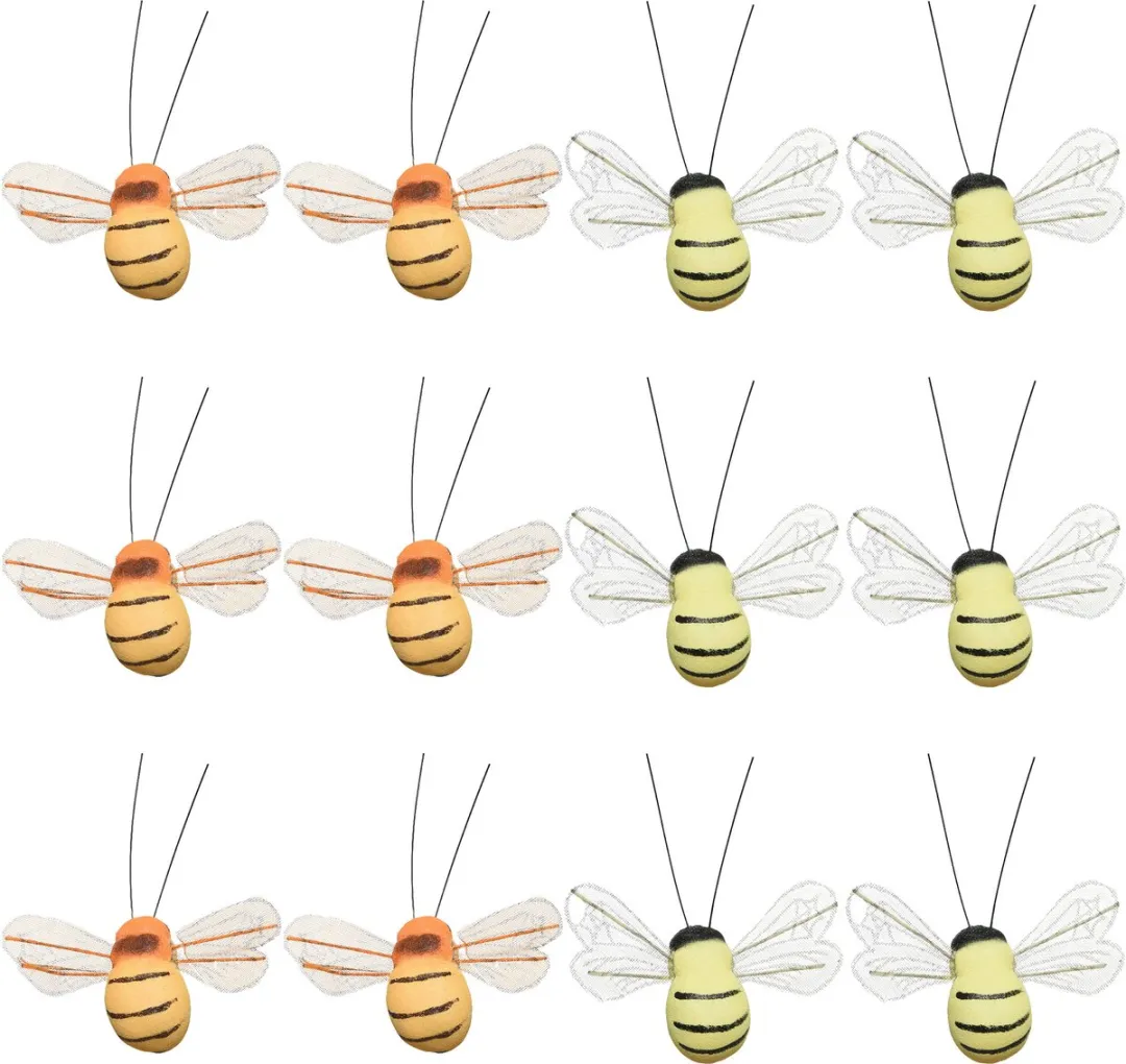 Decoris Paasdecoratie Bijen Clip 12 Stuks