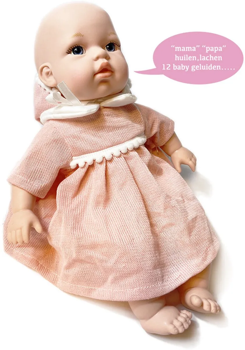 Ledy Toys® - Zachte pop die "mama" zegt en 12 liefdevolle geluiden maakt - 30,5 cm - 18+ maanden