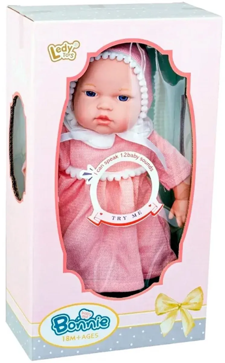 Ledy Toys® - Zachte pop die "mama" zegt en 12 liefdevolle geluiden maakt - 30,5 cm - 18+ maanden