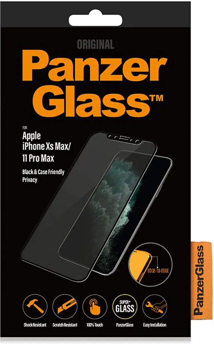 PanzerGlass PZ-P2666 Screenprotector iPhone XS Max - Zwart