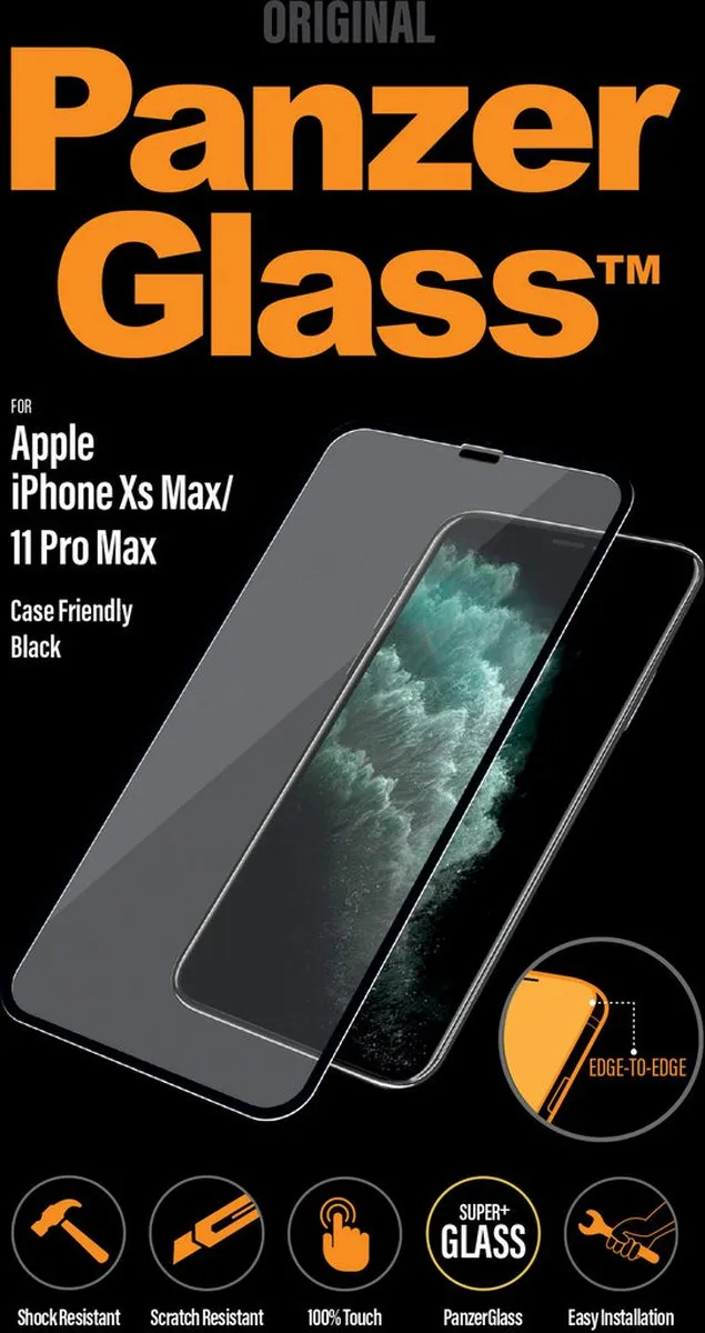 PanzerGlass PZ-P2666 Screenprotector iPhone XS Max - Zwart