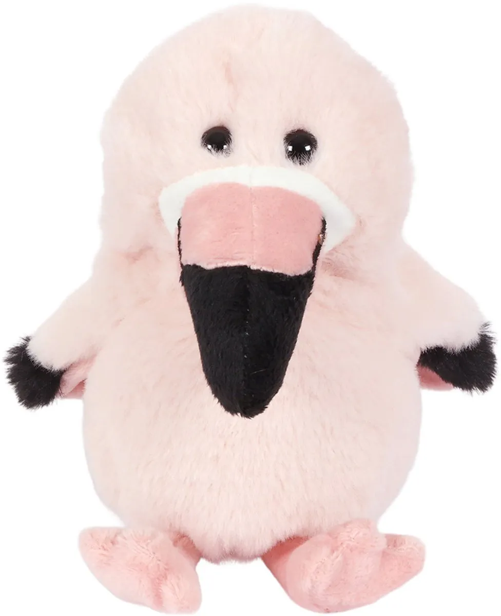 PIA Soft Toys Flamingo Pluche Knuffeldier - 17cm - Roze/Zwart