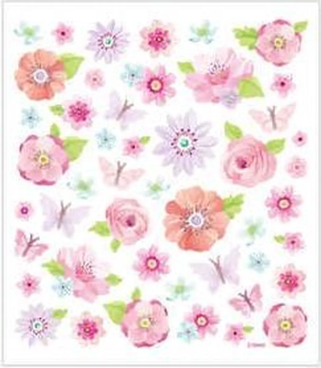 Creativ Company Bloemen Stickers Vel 15x16,5cm - Multi
