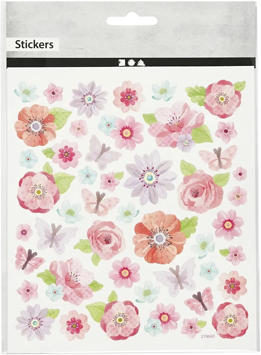 Creativ Company Bloemen Stickers Vel 15x16,5cm - Multi