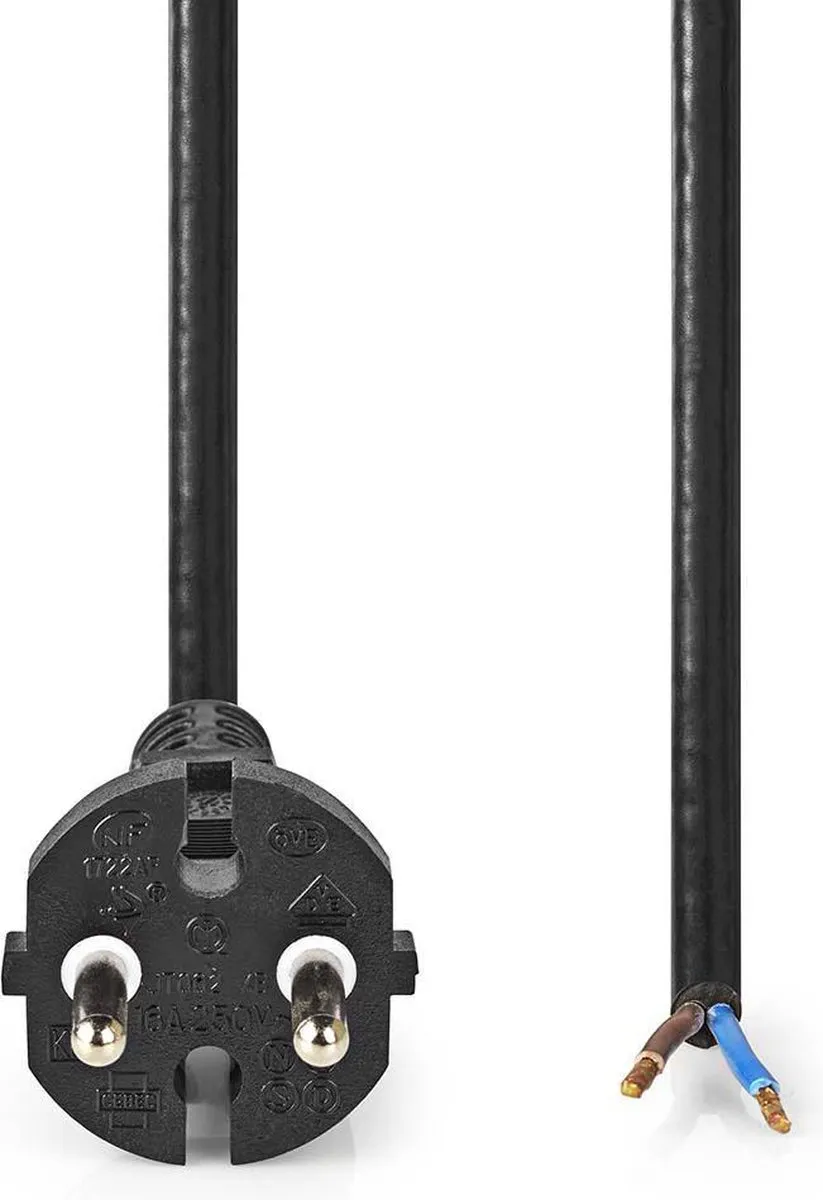 Nedis Stroomkabel VCPC110CBK150 - 15m - Type-F - Zwart