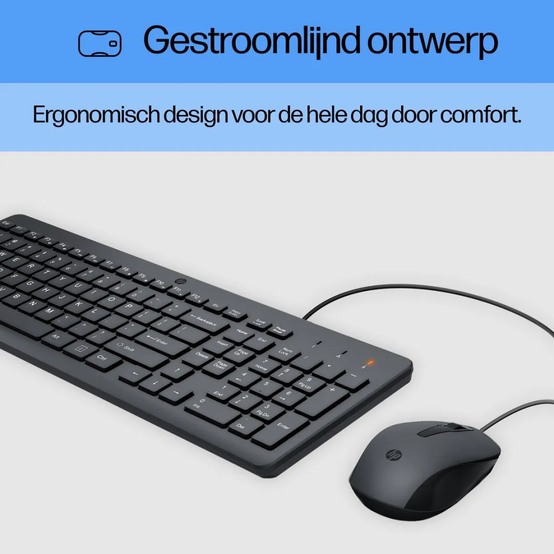 HP 150 Wired Combo Toetsenbord & Muis - Zwart