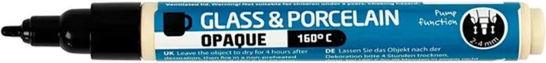 Creativ Company Glas & Porseleinstiften 2-4mm - Zwart