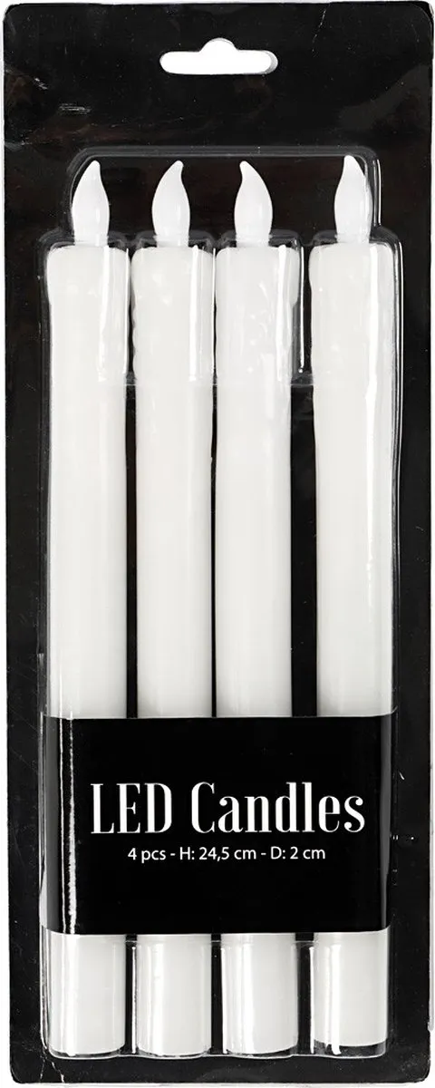 Creativ Company LED Kaarsen 24,5cm - 4 Stuks Wit