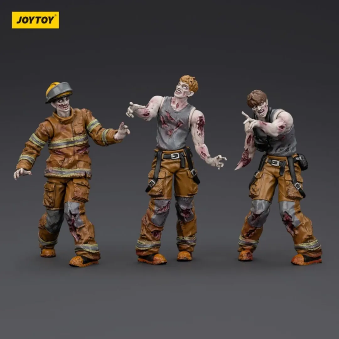 Joy Toy Zombie Dark Source Firefighters 3-Pack Action Figuur 8cm - Multi