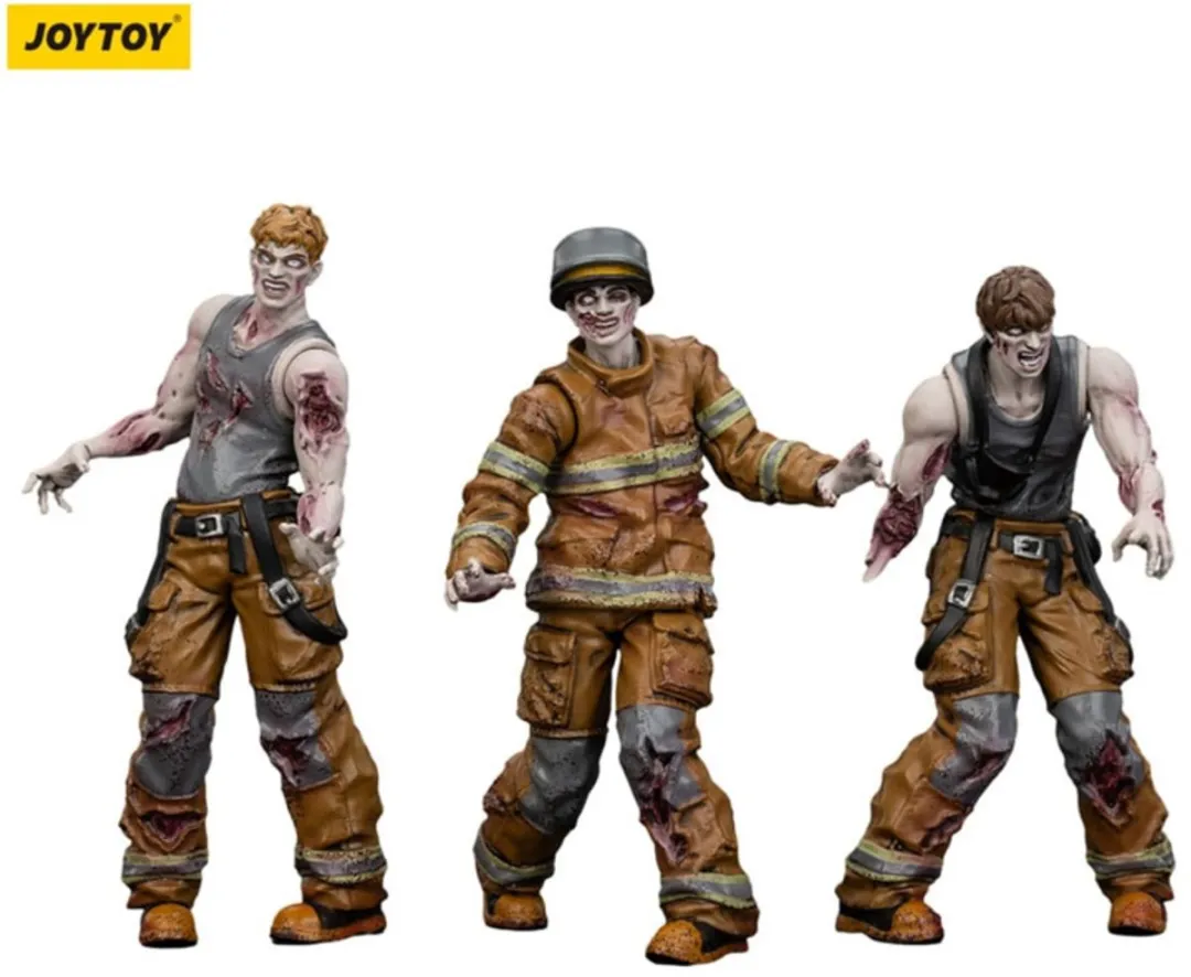 Joy Toy Zombie Dark Source Firefighters 3-Pack Action Figuur 8cm - Multi - afbeelding 6 van 6