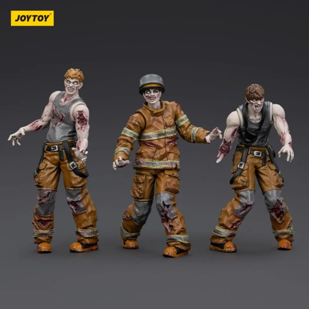 Joy Toy Zombie Dark Source Firefighters 3-Pack Action Figuur 8cm - Multi