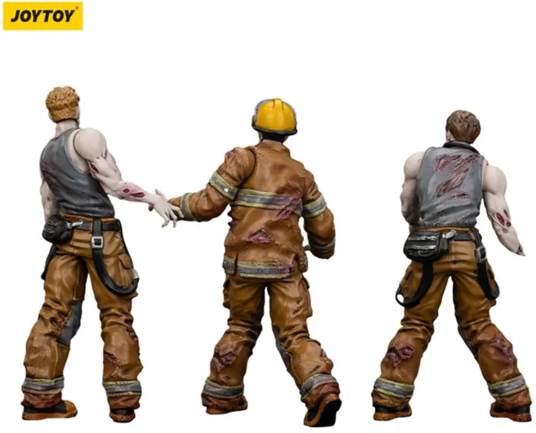 Joy Toy Zombie Dark Source Firefighters 3-Pack Action Figuur 8cm - Multi