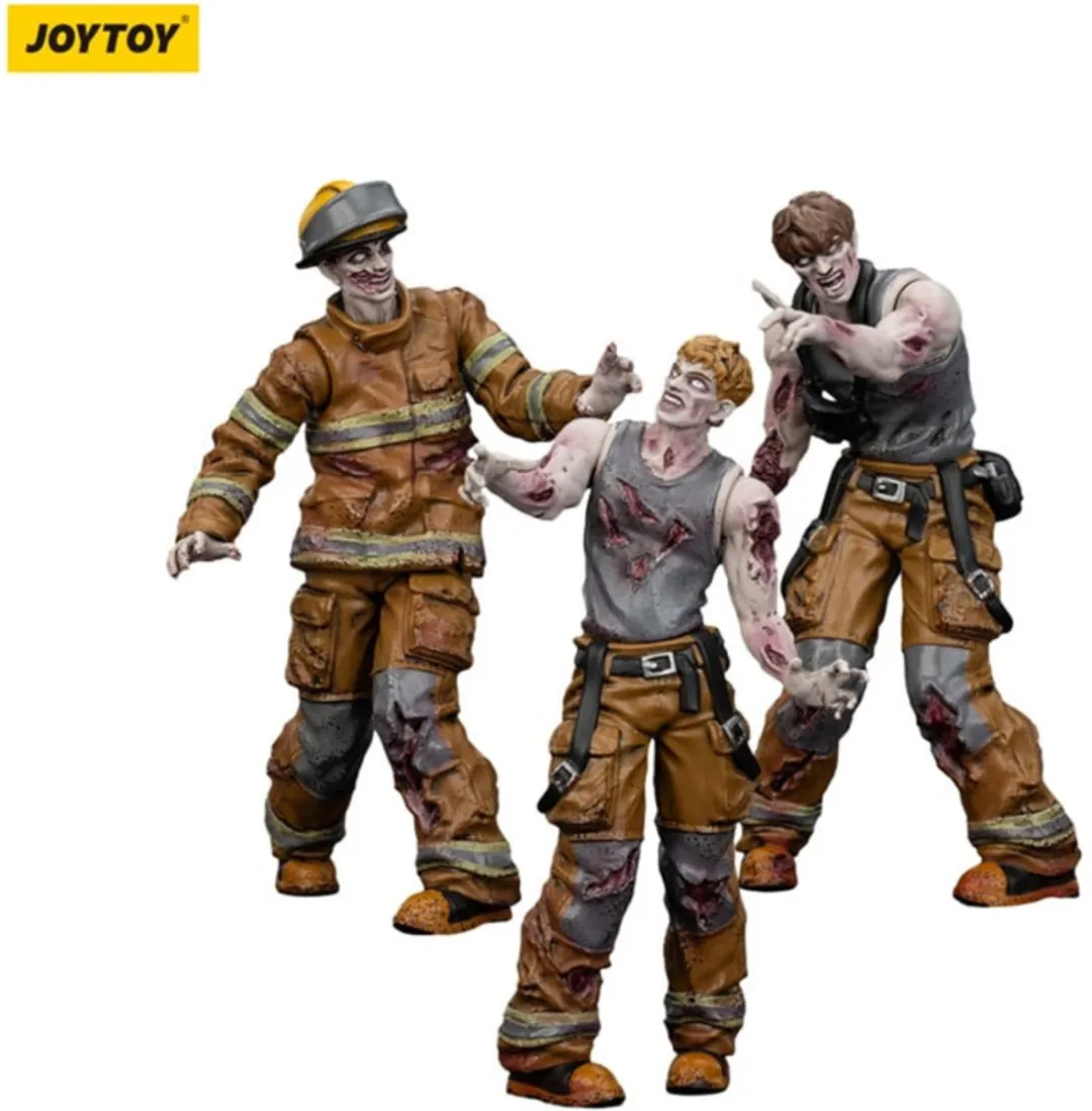 Joy Toy Zombie Dark Source Firefighters 3-Pack Action Figuur 8cm - Multi