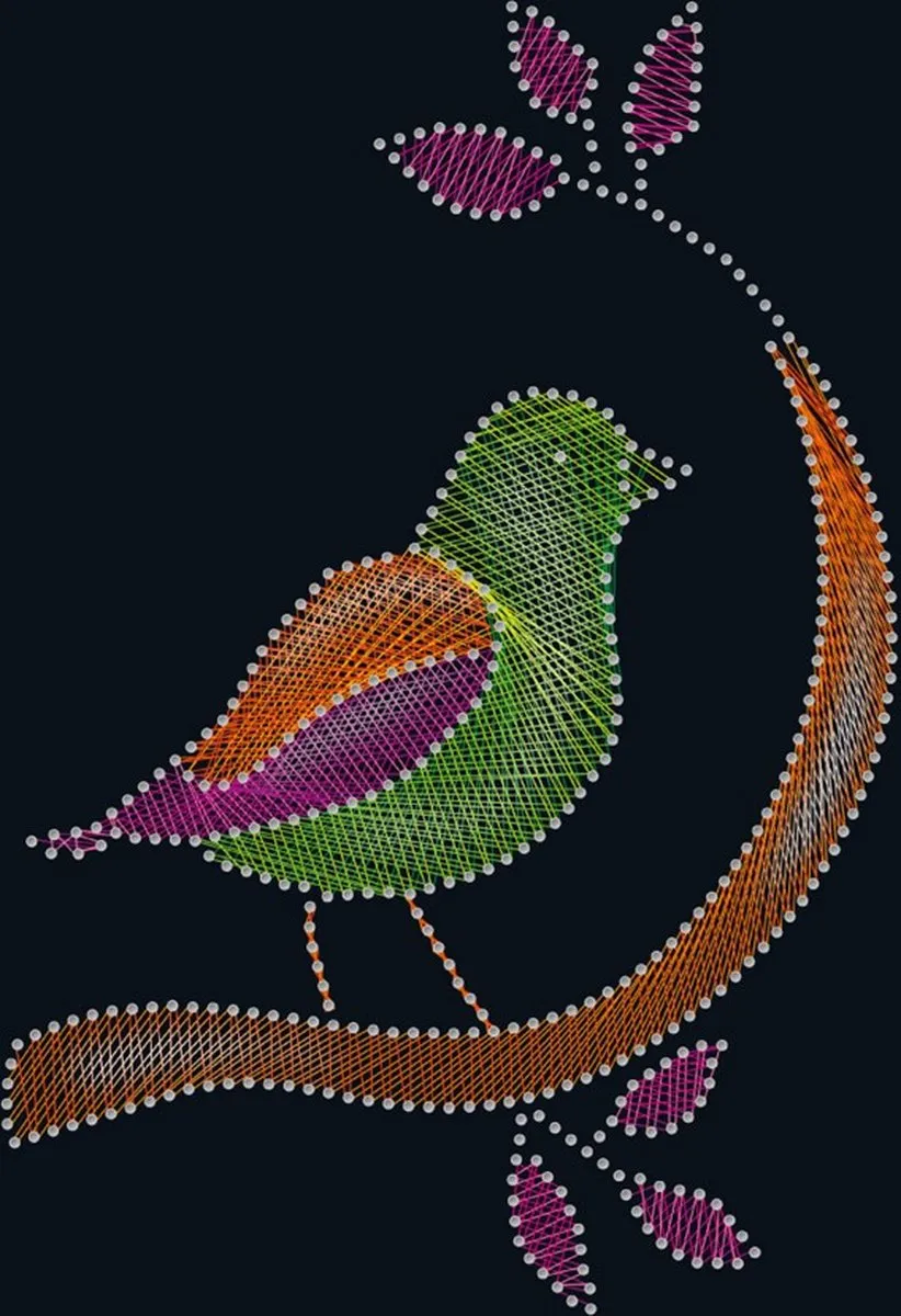 Kumtoys® Filografie Kunst Vogel - Montessori speelgoed - Speelgoed meisjes en jongens - Knutselen meisjes en jongens - Spellen - Spelletjes voor kinderen - Kinderspeelgoed