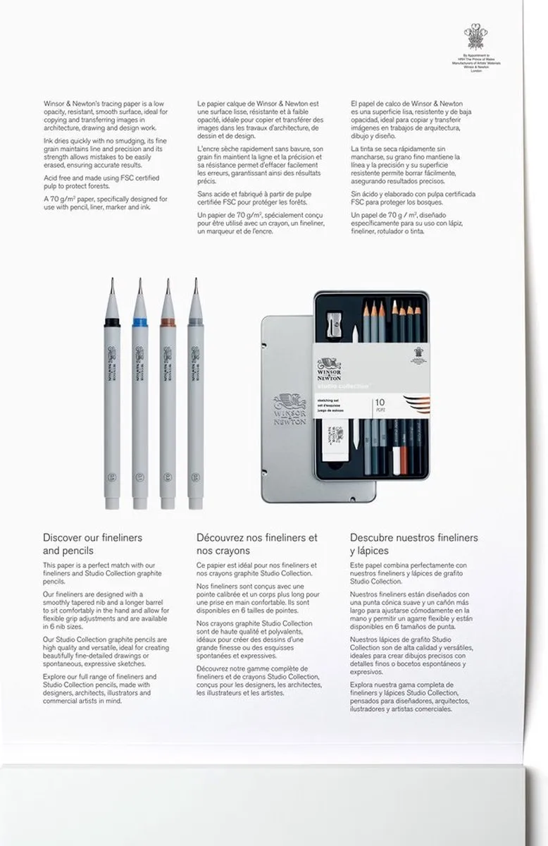 Winsor & Newton Tracing Paper A4 - 70 g/m² - 40 Vel