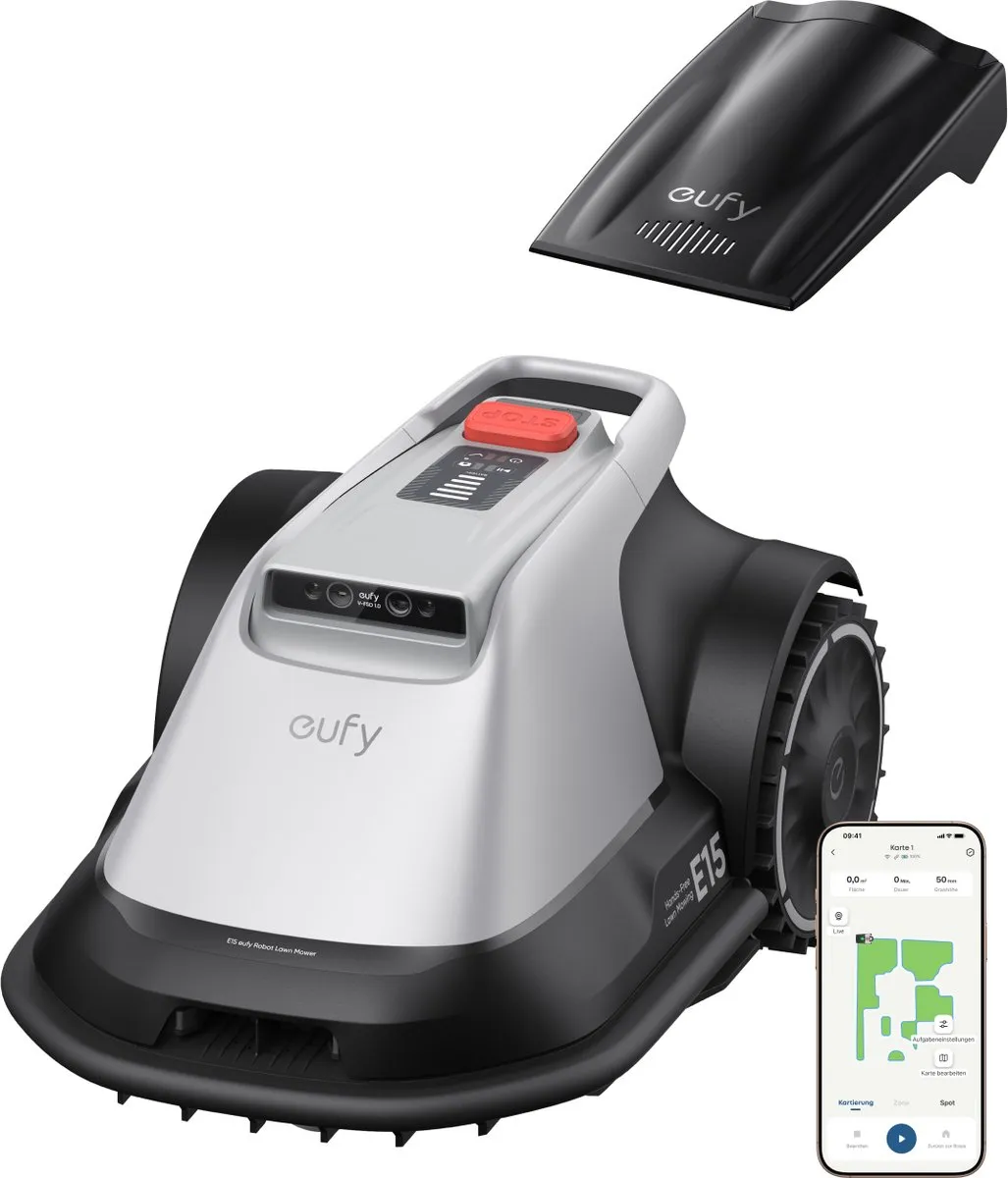 Eufy Robotgrasmaaier E15 Ride-On Edge - 800 m² - Appbediening