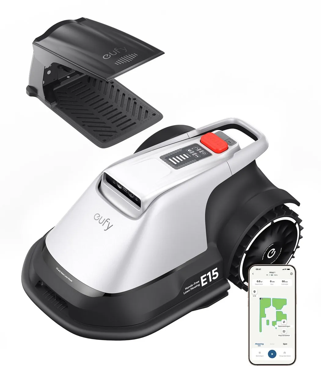 Eufy Robotgrasmaaier E15 Ride-On Edge - 800 m² - Appbediening