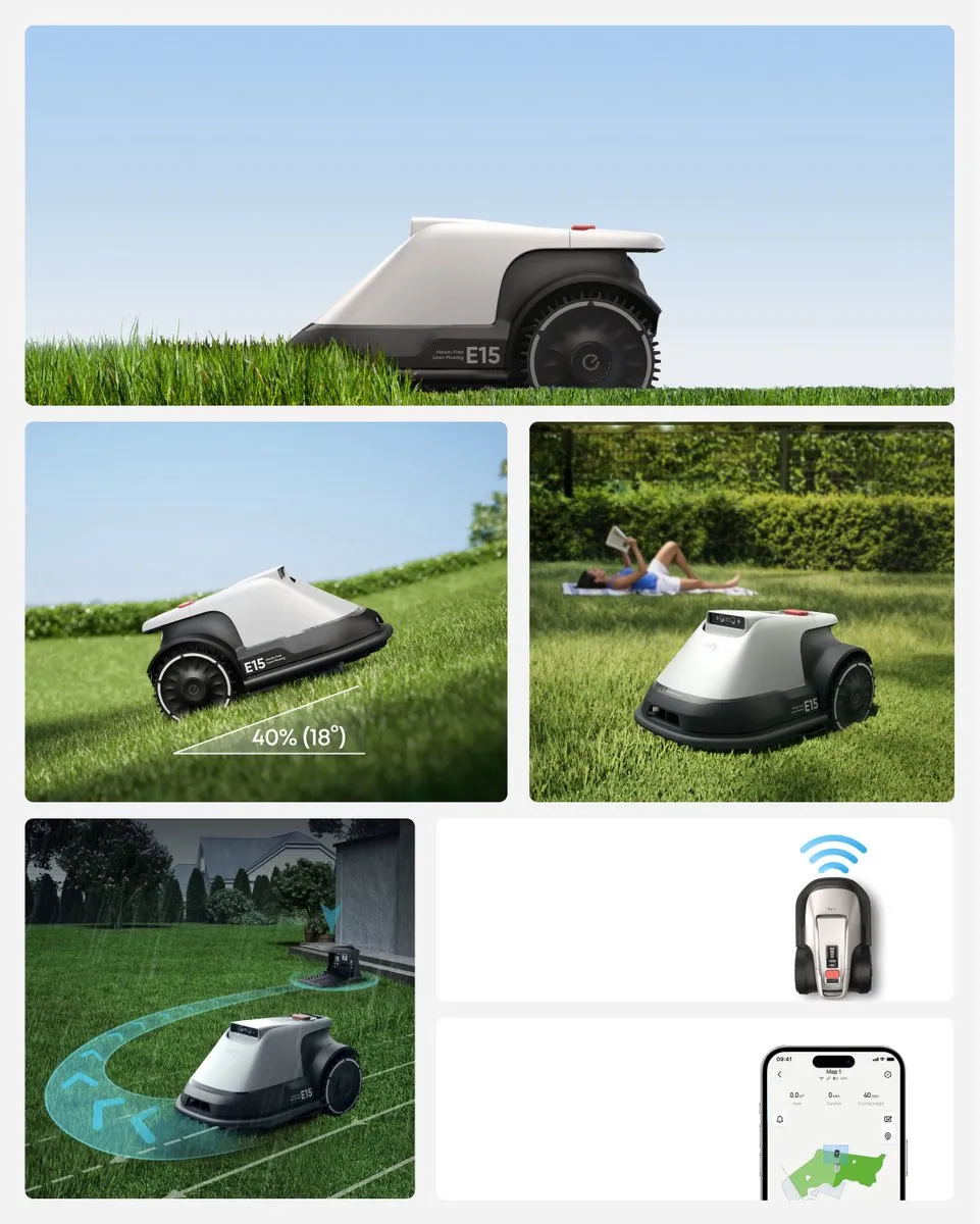 Eufy Robotgrasmaaier E15 Ride-On Edge - 800 m² - Appbediening - afbeelding 6 van 6