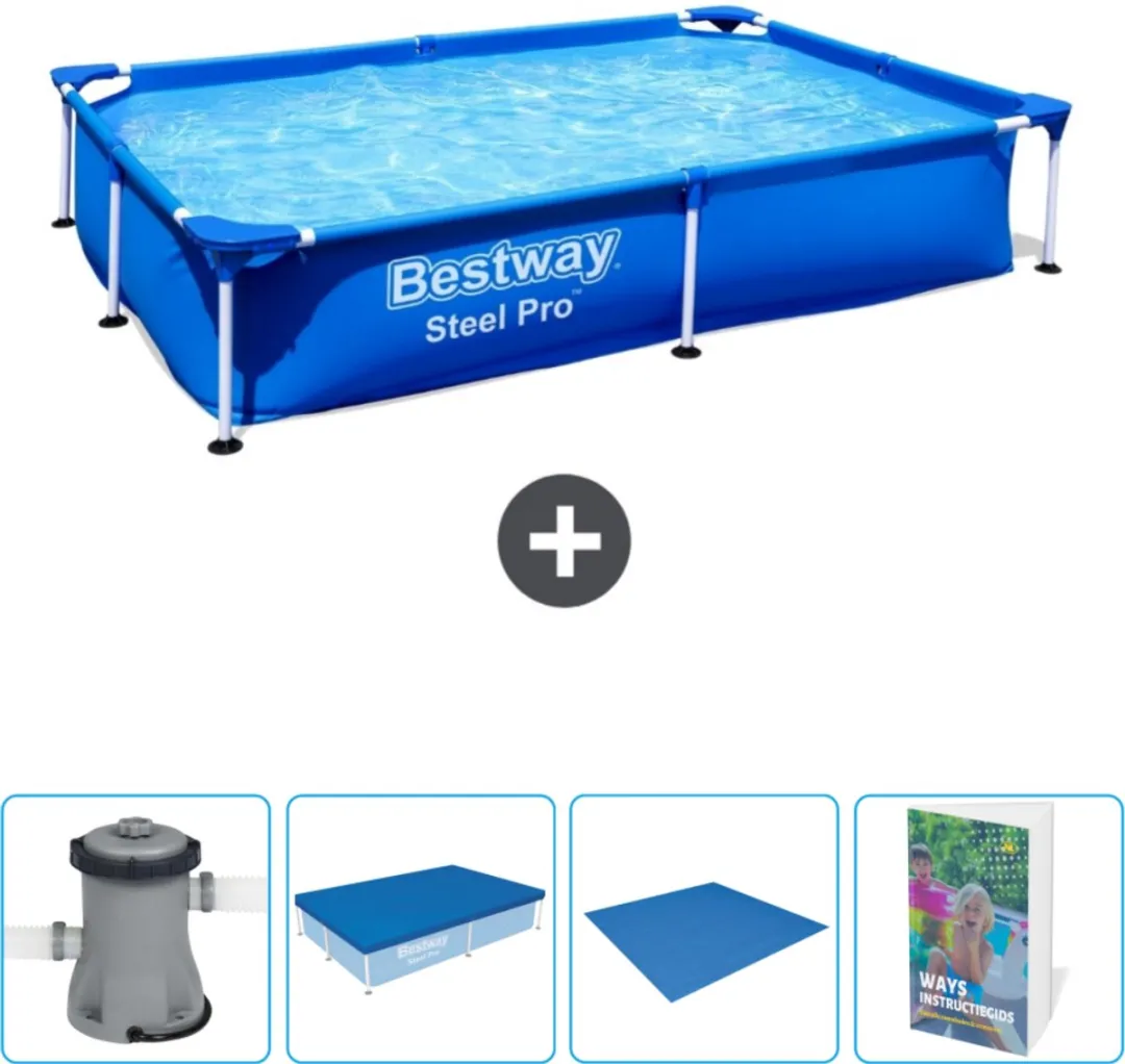 Bestway Steel Pro Zwembad 221x150x43cm Blauw