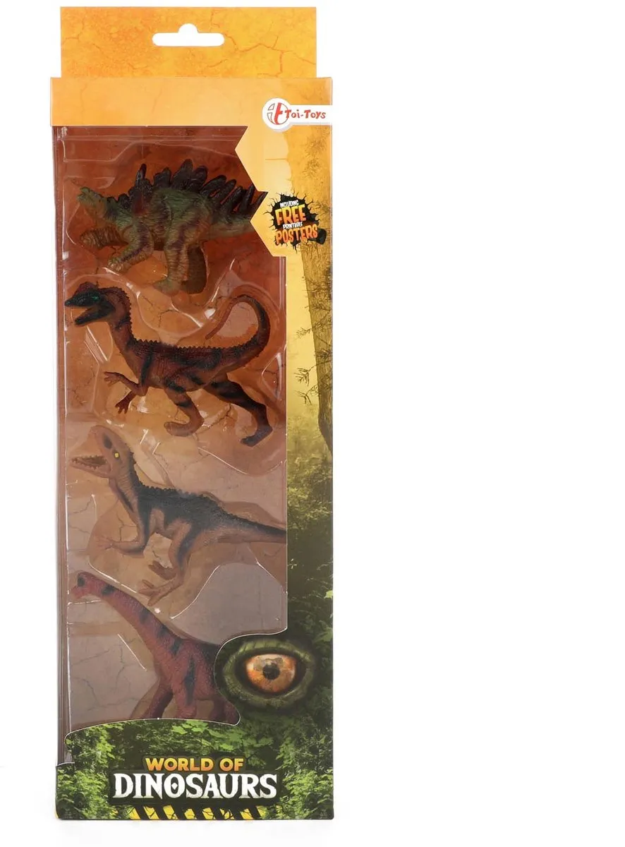 Toi-Toys World of Dinosaurs Speelgoedset 4 Dino's - Multicolor