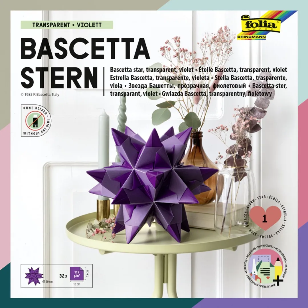 Folia Vouwbladen Bascetta-ster Blauw-transparant 32 Vel